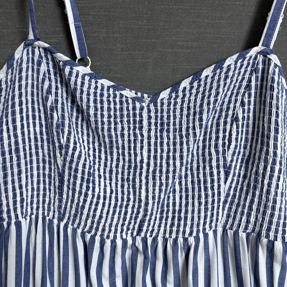 torrid Blue and White Stripe Smocked Midi Dress - Picture 4 of 10